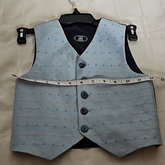 Top Kids Boy's Waist Coat Vest & Tie Blue 3X - Picture 8 of 16